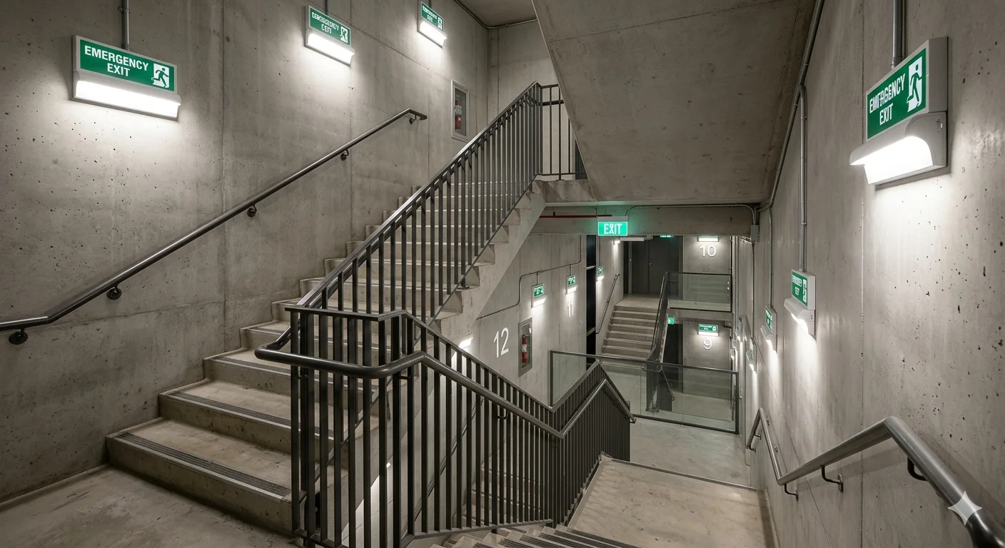 exit sign installation UAE path lighting