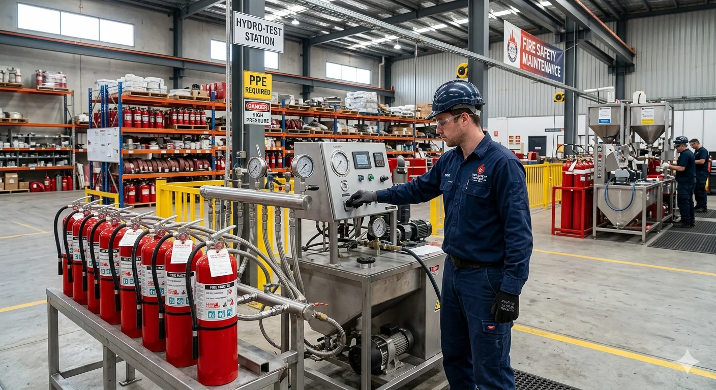 hydro-testing fire extinguisher refilling service UAE