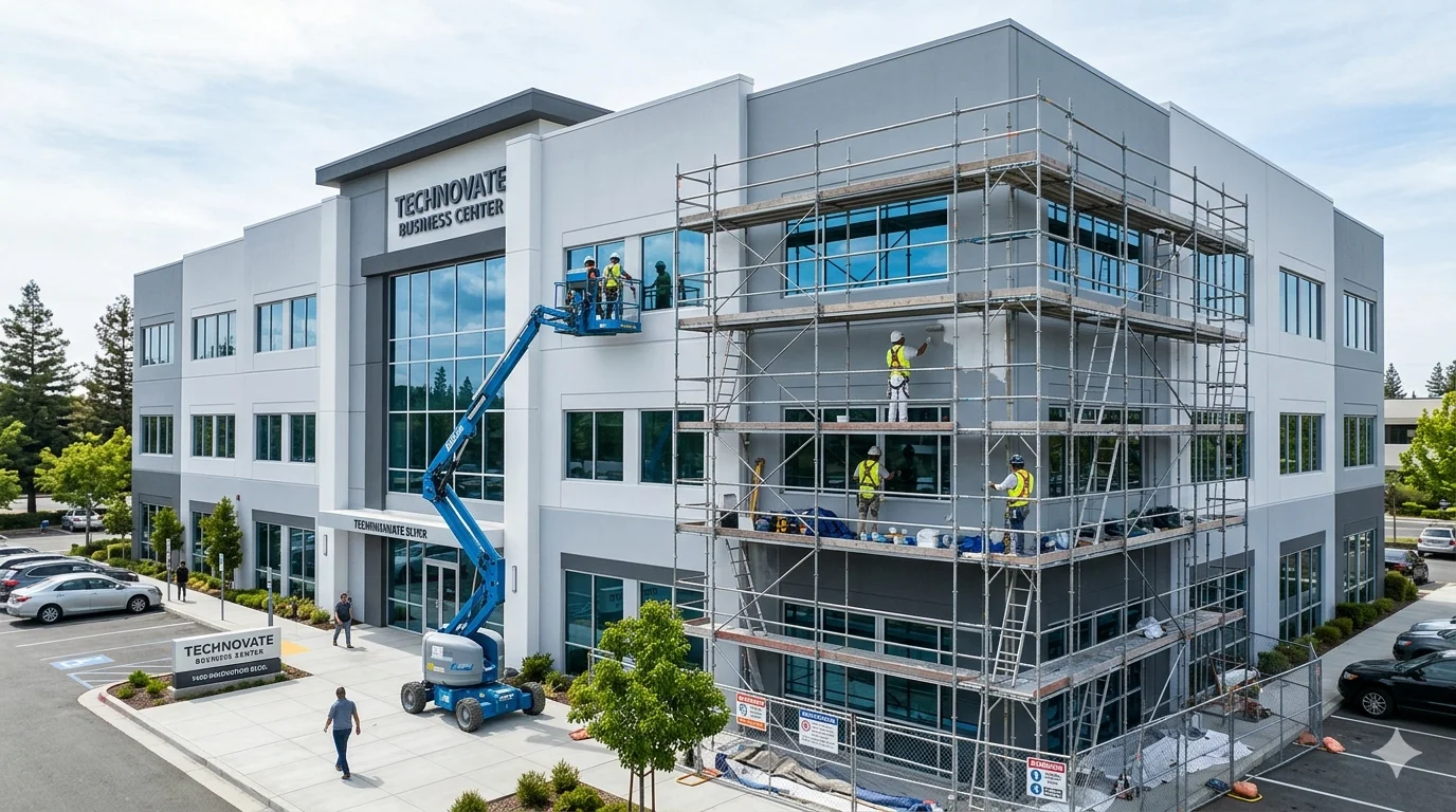 commercial painting Dubai high-rise facade